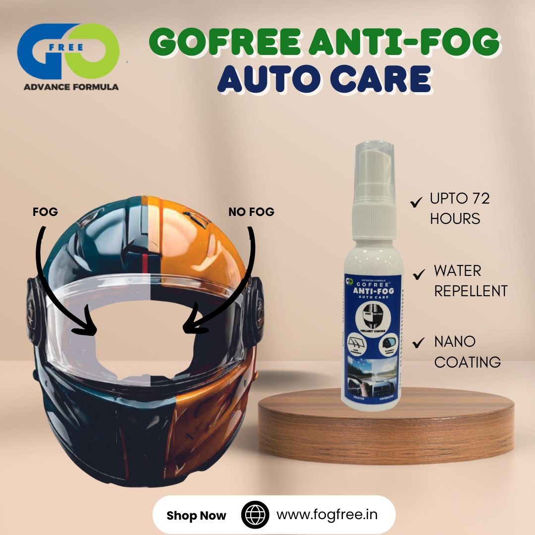 Clear Vision, Safe Ride: GoFree Anti Fog Spray for HelmetsVisors